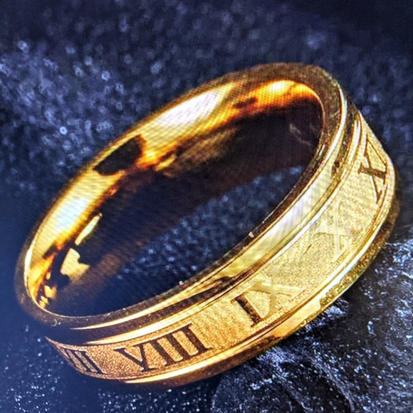 THE ROYAL NUMERAL UNISEX SS RING - Picture 1 of 10